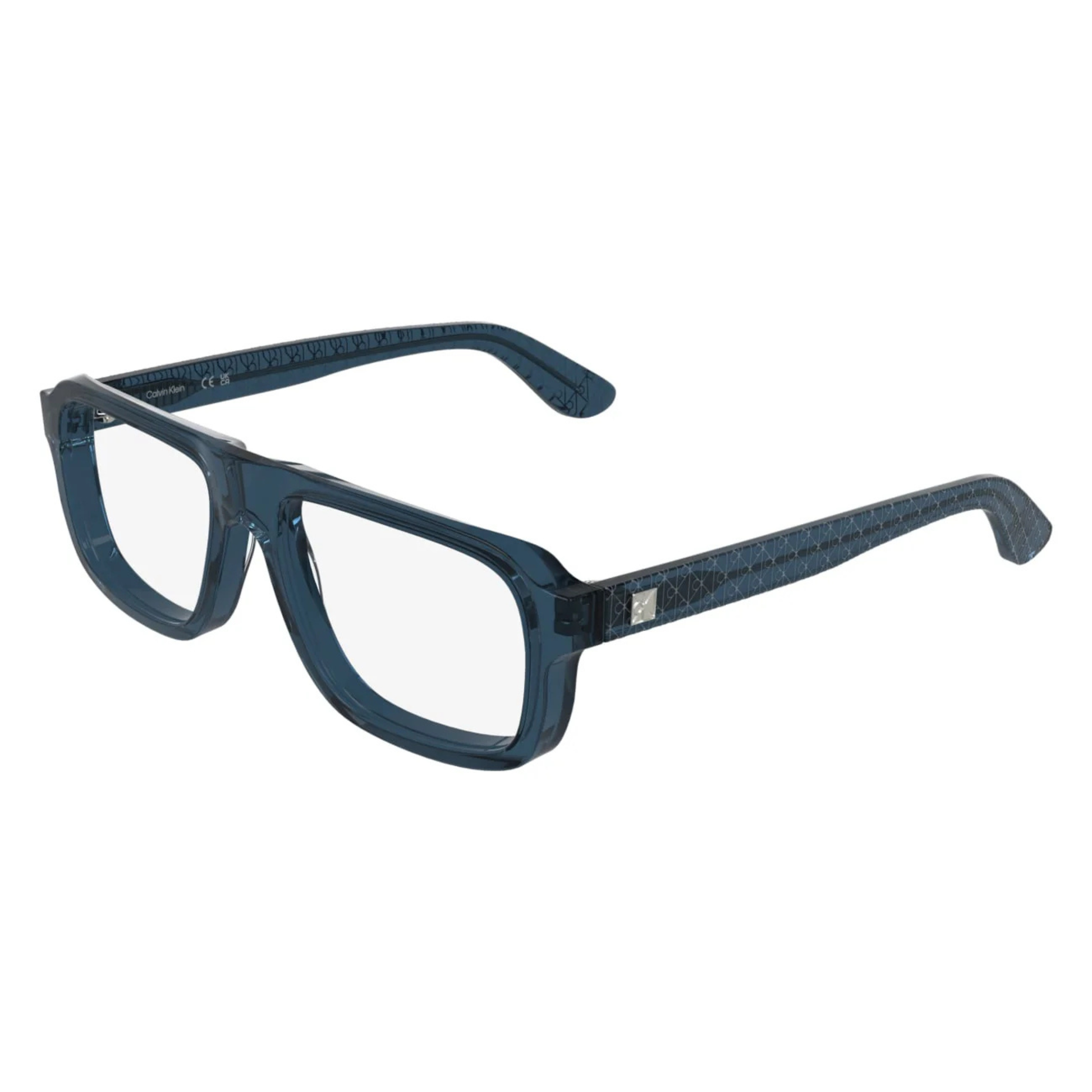 Calvin Klein CK25548 men's rectangle optical frame with a lightweight full-rim design for premium prescription eyewear. Angle view