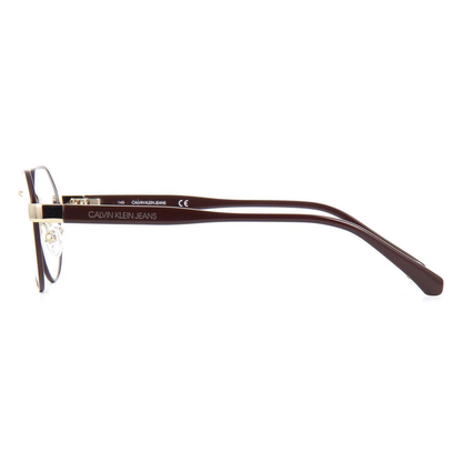 Calvin Klein CKJ19300 unisex round metal optical frame with a lightweight full-rim design for premium everyday eyewear. Side View