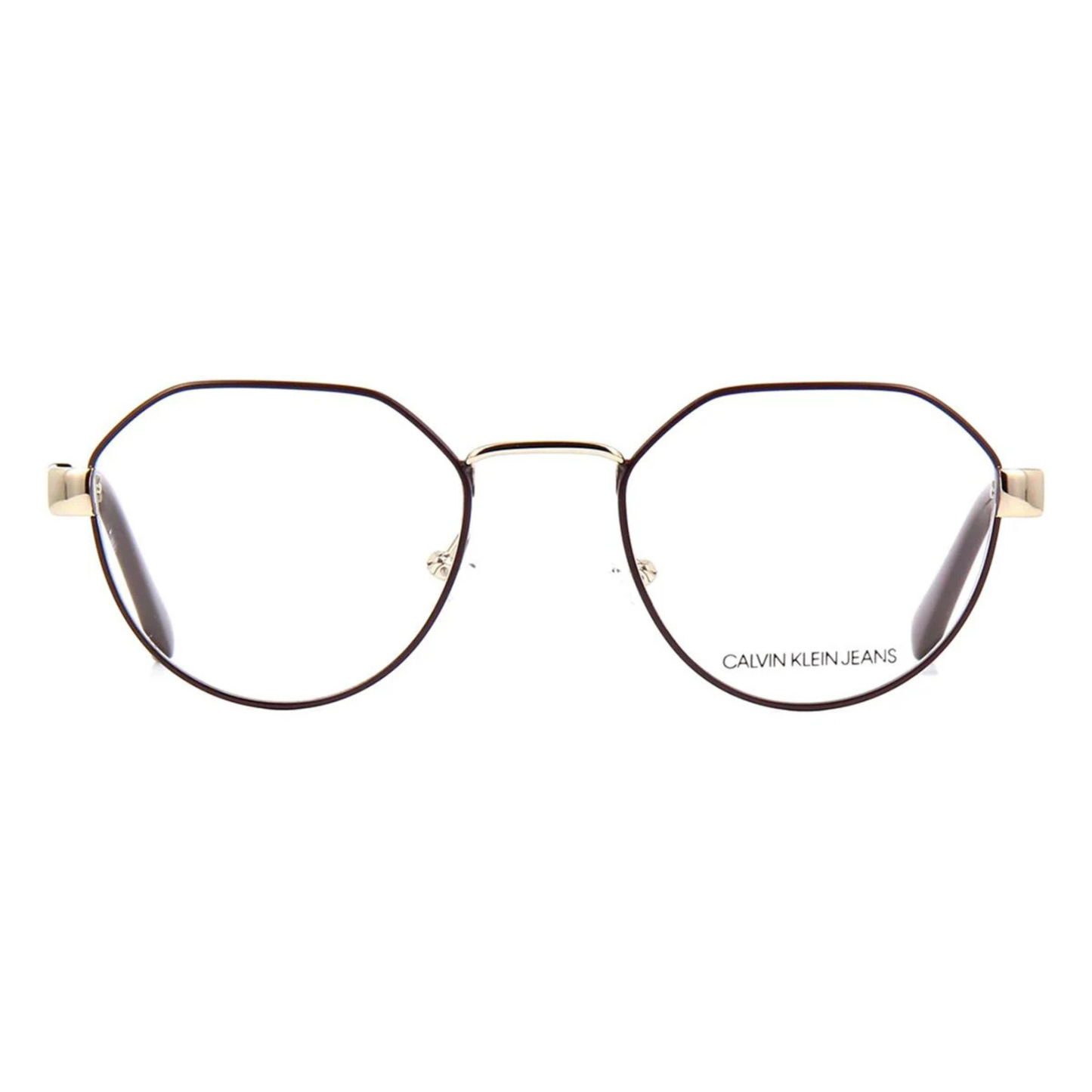 Calvin Klein CKJ19300 unisex round metal optical frame with a lightweight full-rim design for premium everyday eyewear. Front View