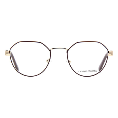 Calvin Klein CKJ19300 unisex round metal optical frame with a lightweight full-rim design for premium everyday eyewear. Front View