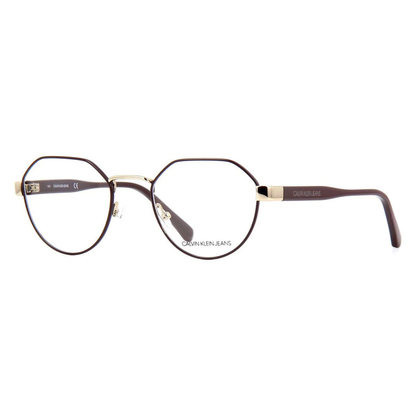 Calvin Klein CKJ19300 unisex round metal optical frame with a lightweight full-rim design for premium everyday eyewear. Angle View