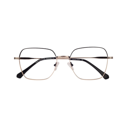 Cezzane Matte Black Gold/C1  elegant round eyeglasses with lightweight full-rim frame and modern everyday styling.