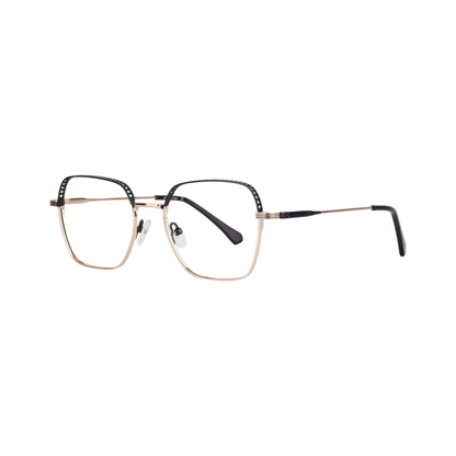 Cezzane Matte Black Gold/C1  elegant round eyeglasses with lightweight full-rim frame and modern everyday styling.