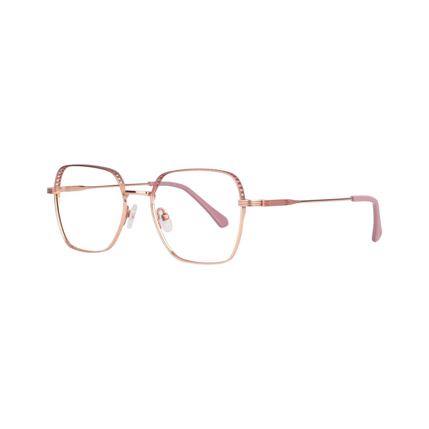  Cezzane Rose Pink Gold/C2 elegant round eyeglasses with lightweight full-rim frame and modern everyday styling.