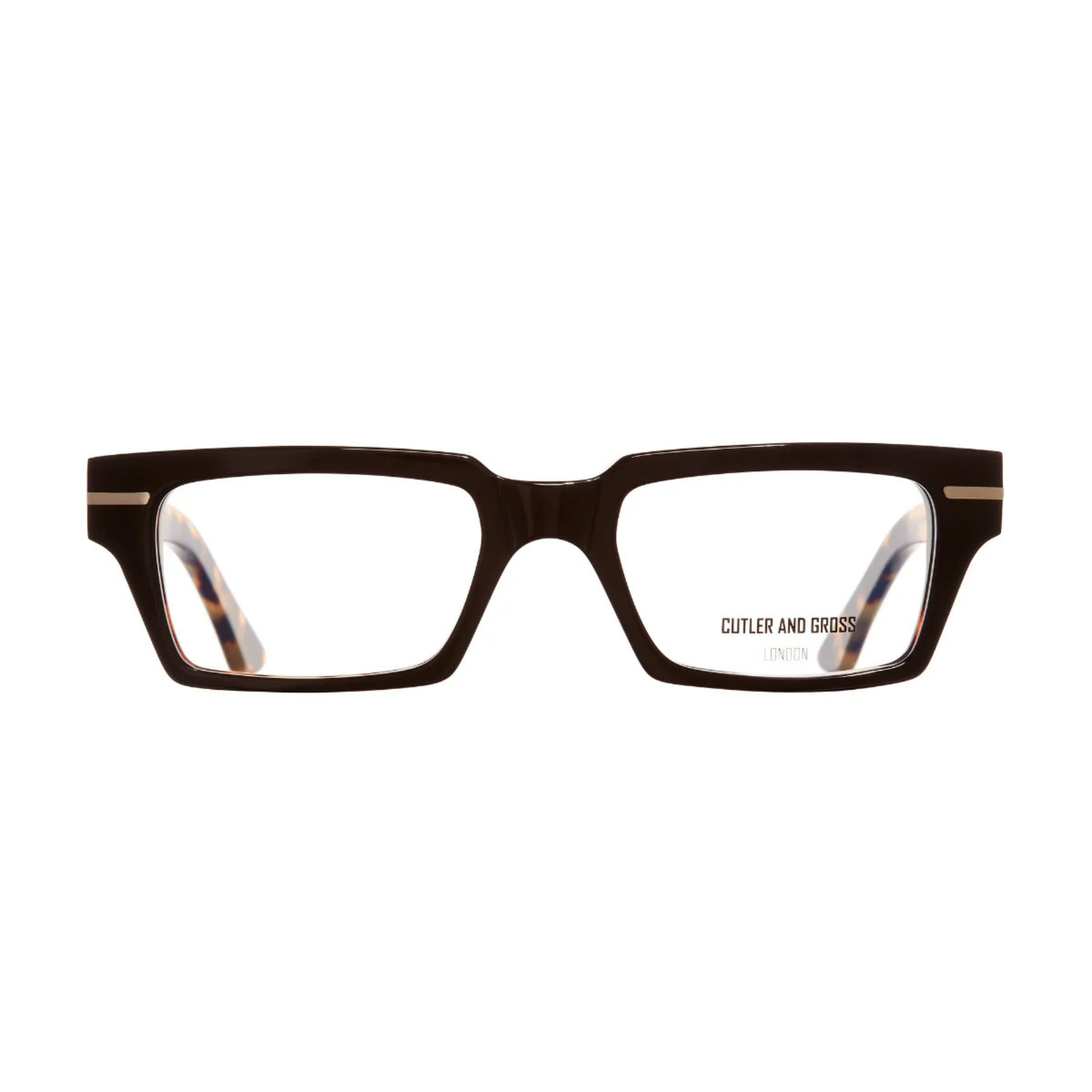 Cutler and Gross CGOP1363 unisex square acetate optical frame with premium full-rim British design. Front View