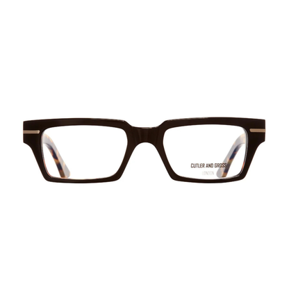 Cutler and Gross CGOP1363 unisex square acetate optical frame with premium full-rim British design. Front View