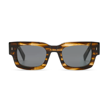 BrownHavanaGrey Dakota square acetate unisex sunglasses with modern premium full rim frame