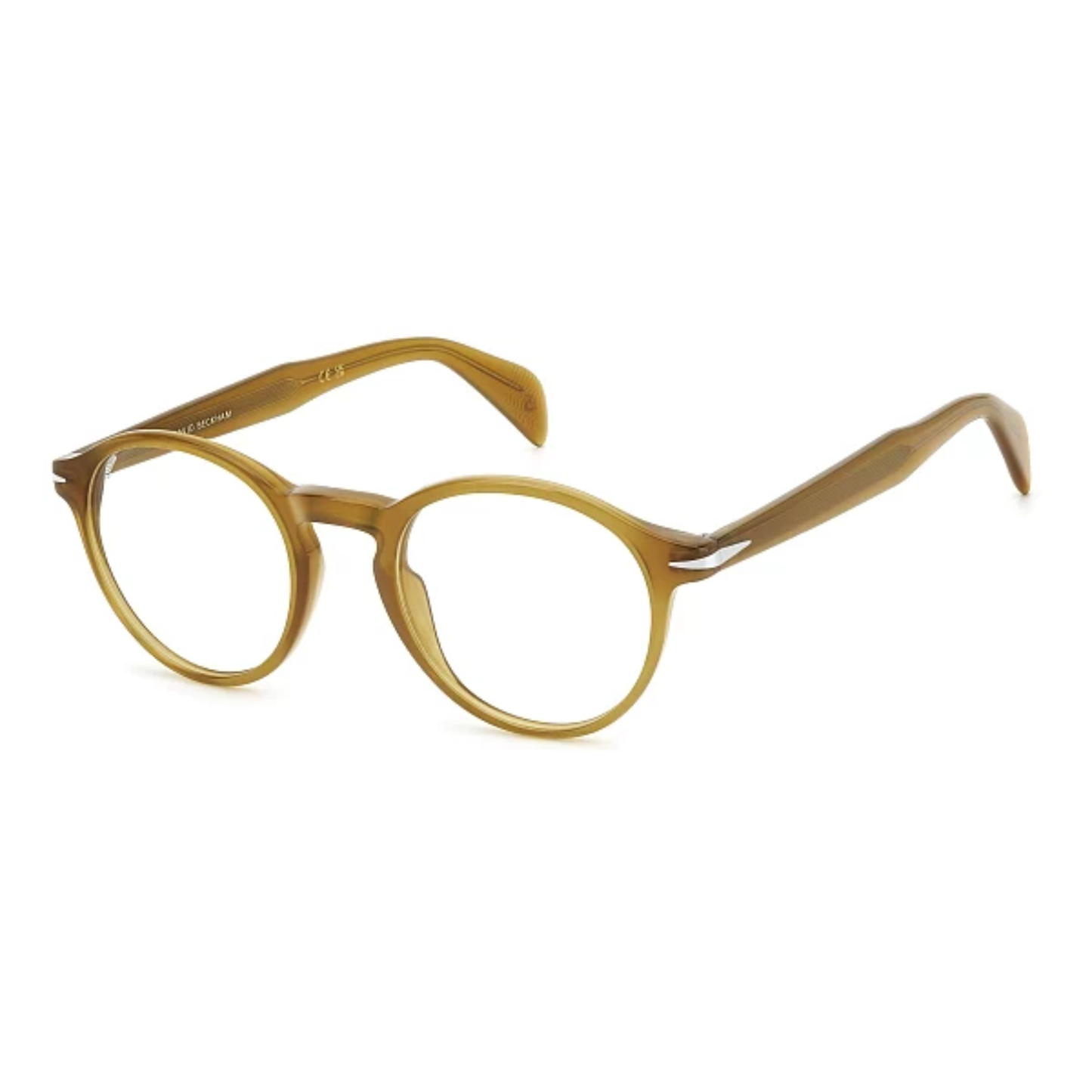 David Beckham DB1185 round acetate optical frame with premium full-rim construction and sophisticated designer styling.