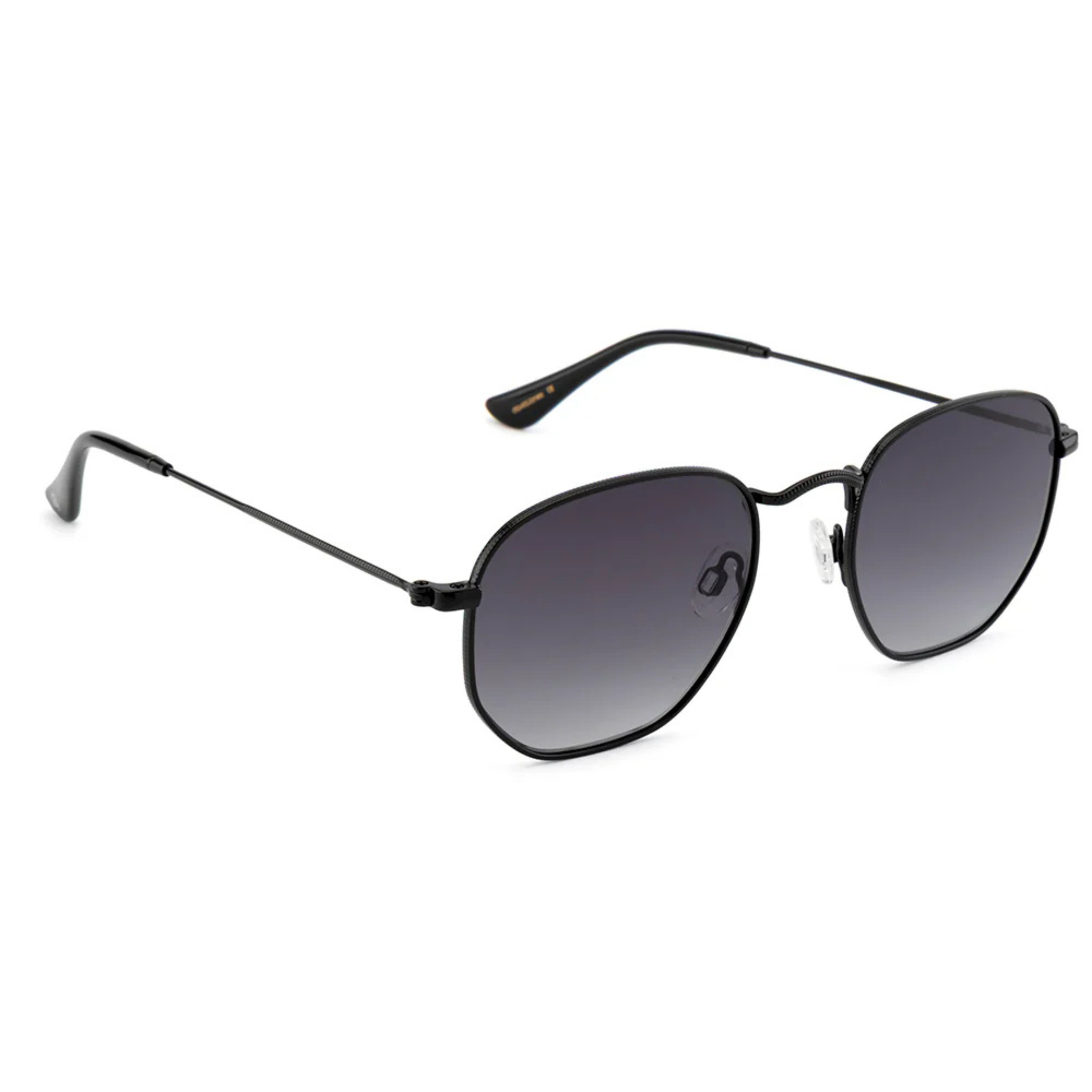 DJ0025/100 Black C2 David Jones DJ0025-100 unisex round metal sunglasses with UV protection