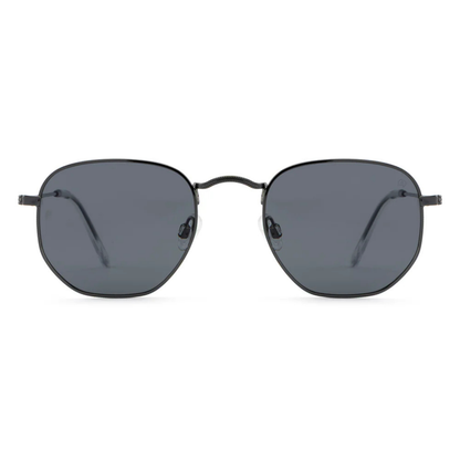 GunmetalGreyC5 David Jones DJ0025-100 unisex round metal sunglasses with UV protection