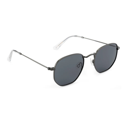 GunmetalGreyC5 David Jones DJ0025-100 unisex round metal sunglasses with UV protection