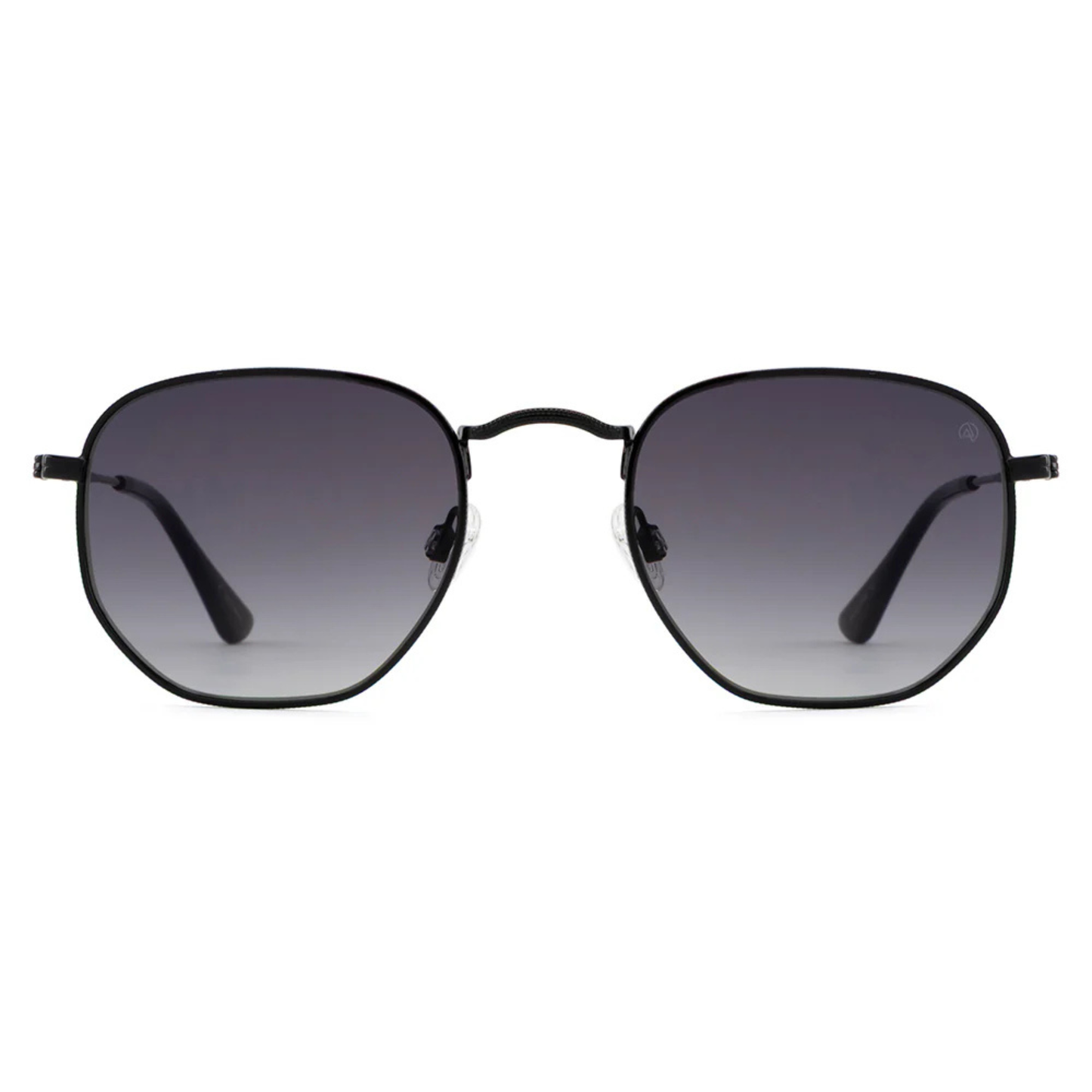 DJ0025/100 Black C2 David Jones DJ0025-100 unisex round metal sunglasses with UV protection