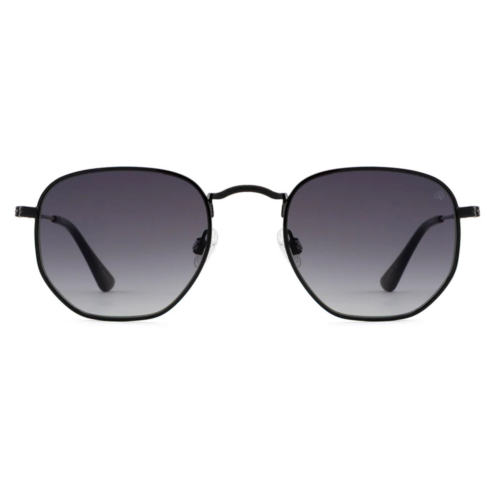 DJ0025/100 Black C2 David Jones DJ0025-100 unisex round metal sunglasses with UV protection