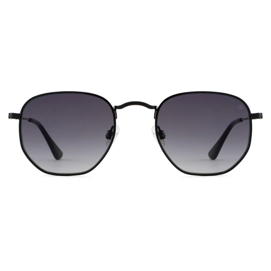 DJ0025/100 Black C2 David Jones DJ0025-100 unisex round metal sunglasses with UV protection