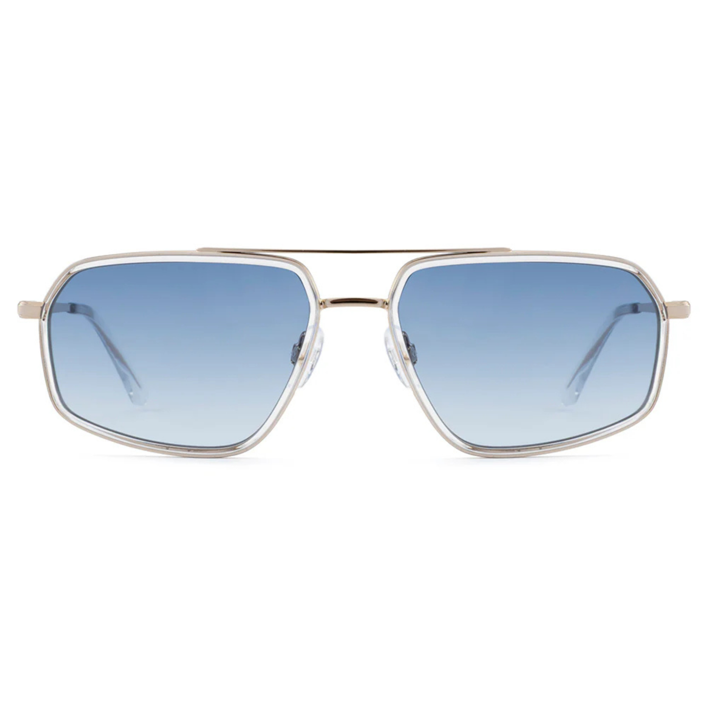 TransparentWhiteC4 David Jones DJ0025-108 aviator sunglasses with premium metal full rim frame