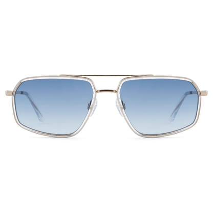 TransparentWhiteC4 David Jones DJ0025-108 aviator sunglasses with premium metal full rim frame