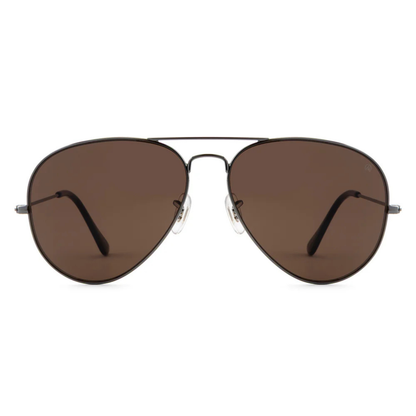 DJ0025/99SilverC1 David Jones DJ0025-99 unisex aviator sunglasses with premium metal full rim frame