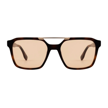 DJ0488BrownHavanaC5 David Jones unisex square sunglasses
