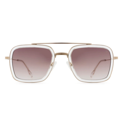 WhiteTransparentC4 David Jones DJ0501 sunglasses with premium square metal full rim frame