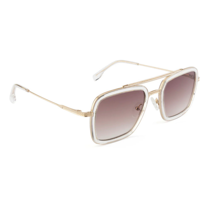 WhiteTransparentC4 David Jones DJ0501 sunglasses with premium square metal full rim frame