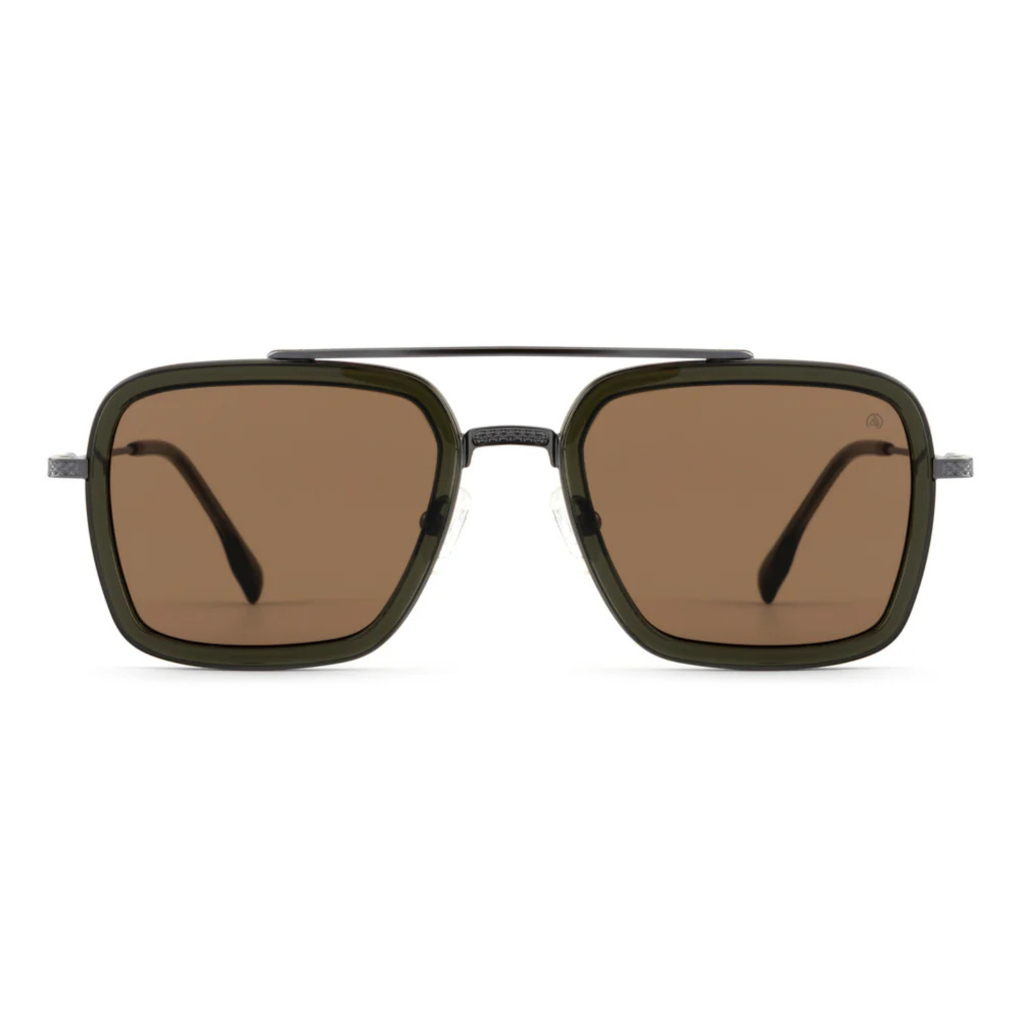 OliveGreenC1 David Jones DJ0501 sunglasses with premium square metal full rim frame