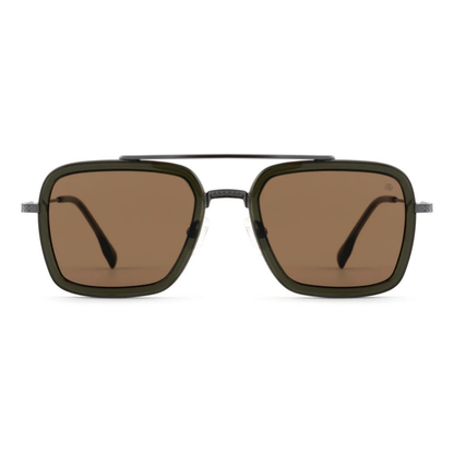 OliveGreenC1 David Jones DJ0501 sunglasses with premium square metal full rim frame