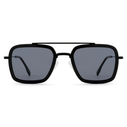 DJ0501SBlackC3 David Jones DJ0501 sunglasses with premium square metal full rim frame