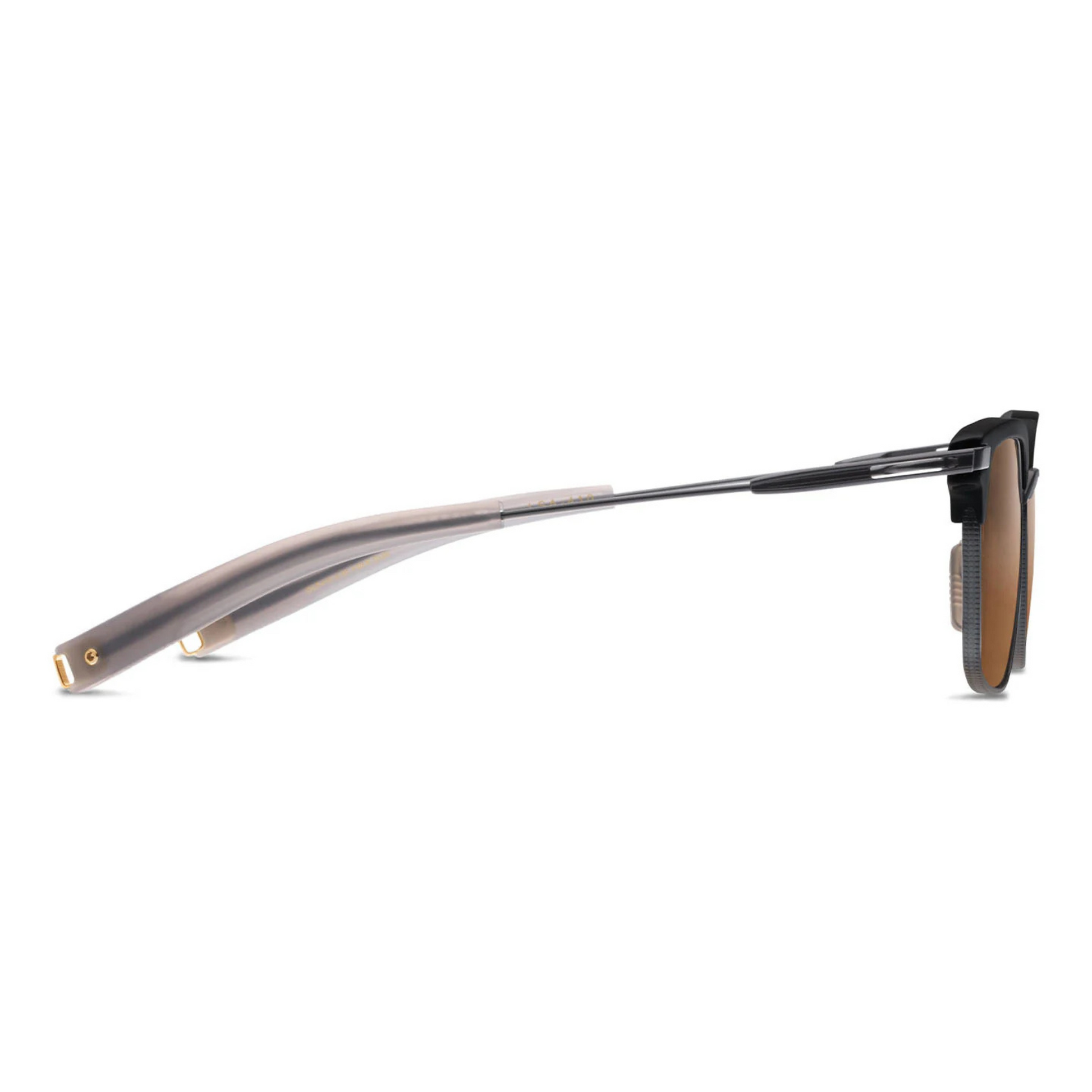DITA DLS410 square full rim acetate titanium sunglasses in black with brown lenses