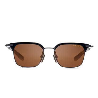 DITA DLS410 square full rim acetate titanium sunglasses in black with brown lenses