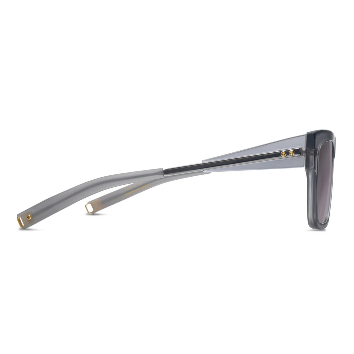 DITA DLS701 square full rim acetate sunglasses in satin crystal grey and black palladium with grey lenses