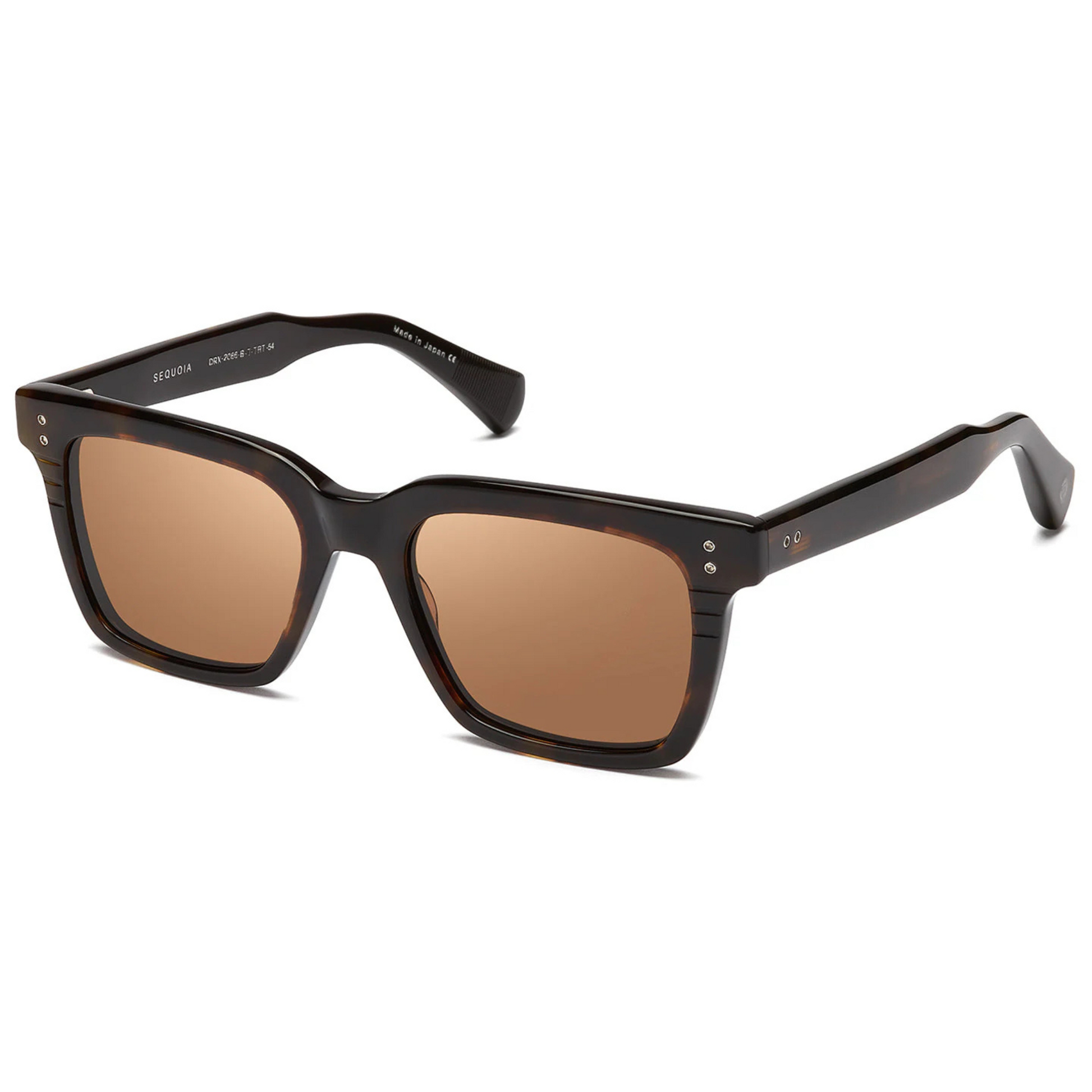 DITA DRX2086 Sequoia square full rim acetate sunglasses in dark tortoise with burnt brown lenses