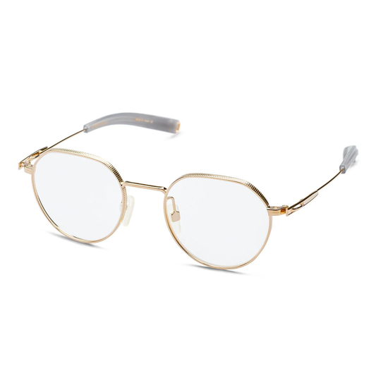 DITA LSA-108 womens titanium round full-rim optical frame three-quarter view