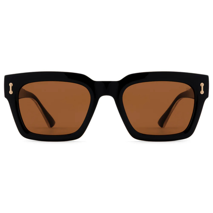 BlackBrownC1 DJ0025 unisex sunglasses with premium luxury full rim frame