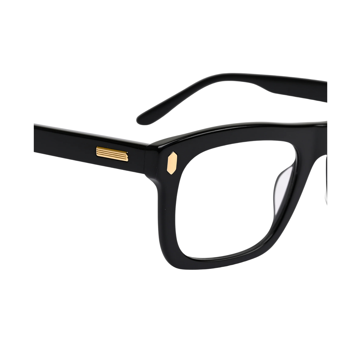 Dorrit Dekk DD006 Gustav unisex acetate rectangle optical frame hinge and construction close up