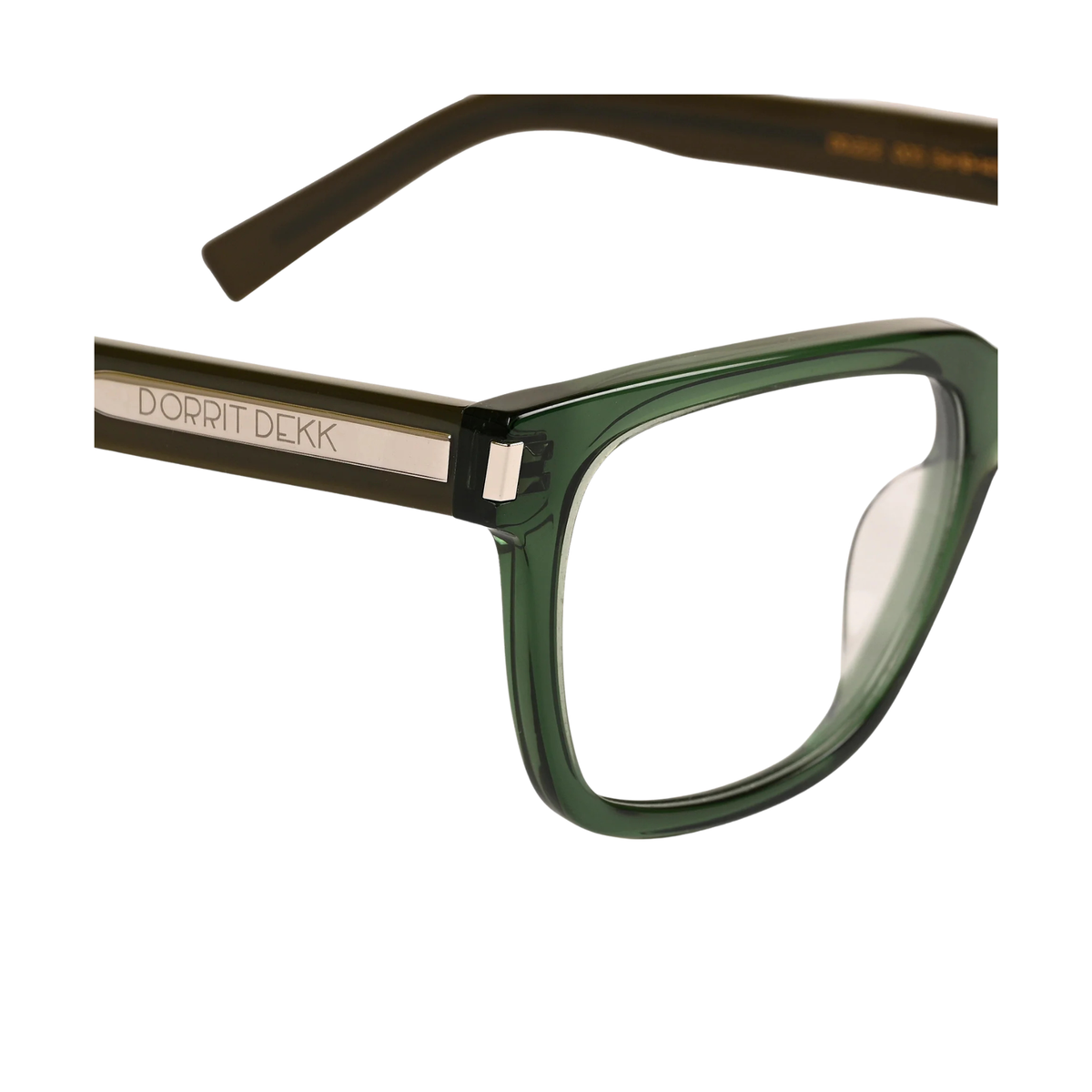 Dorrit Dekk DD222 Astor unisex acetate square optical frame hinge detail