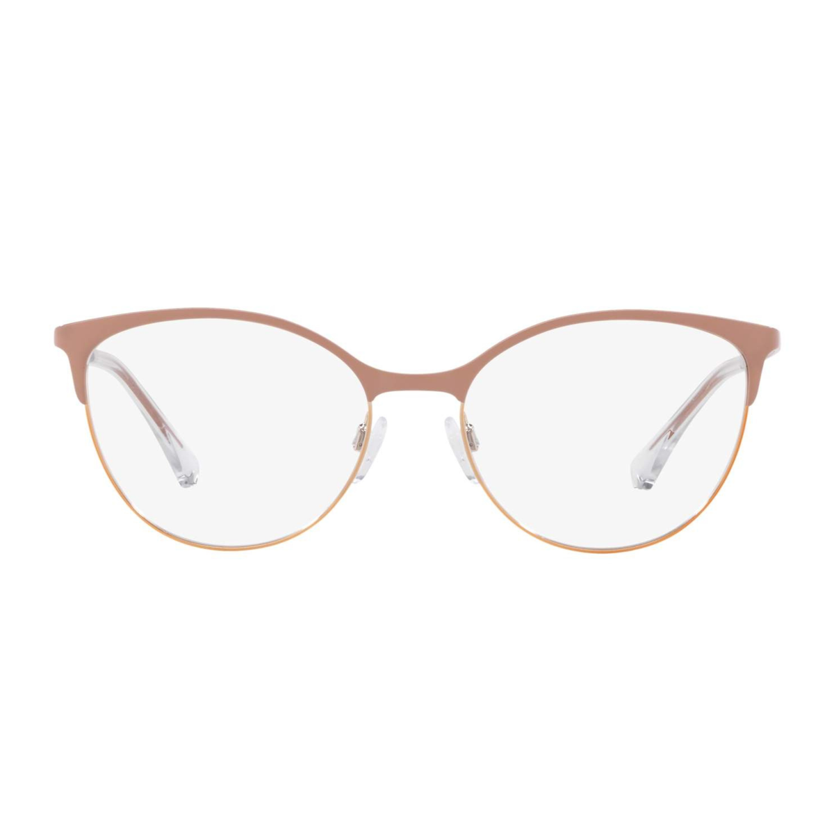 Emporio Armani EA1087 3167 womens pink metal cat eye full rim frame three quarter view