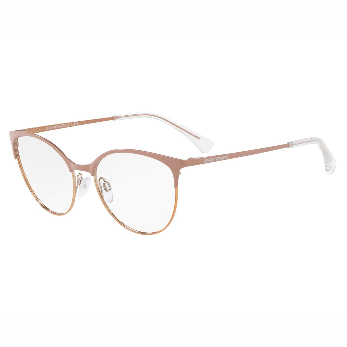 Emporio Armani EA1087 3167 womens pink metal cat eye optical frame front view