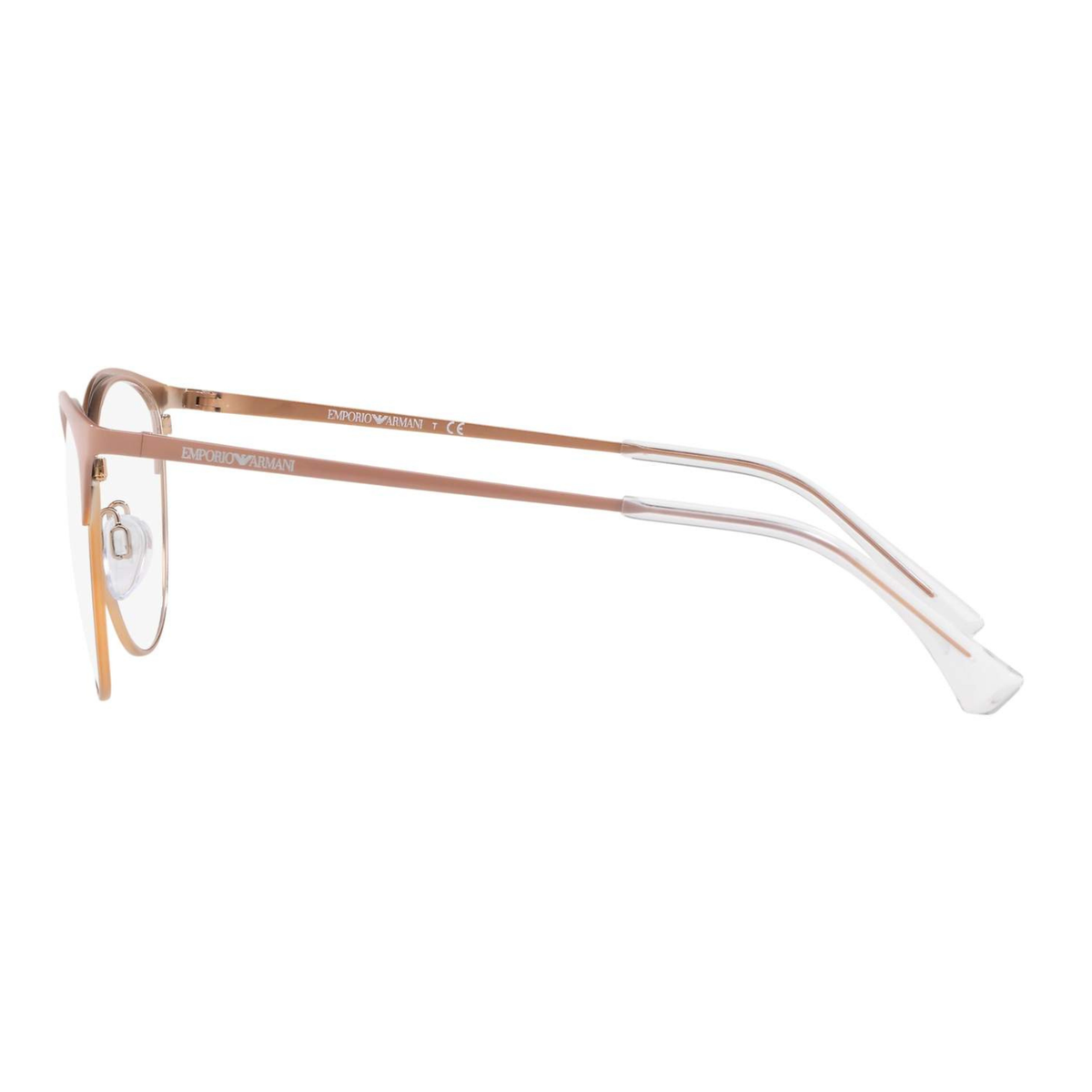Emporio Armani EA1087 3167 womens metal cat eye frame hinge and construction close up