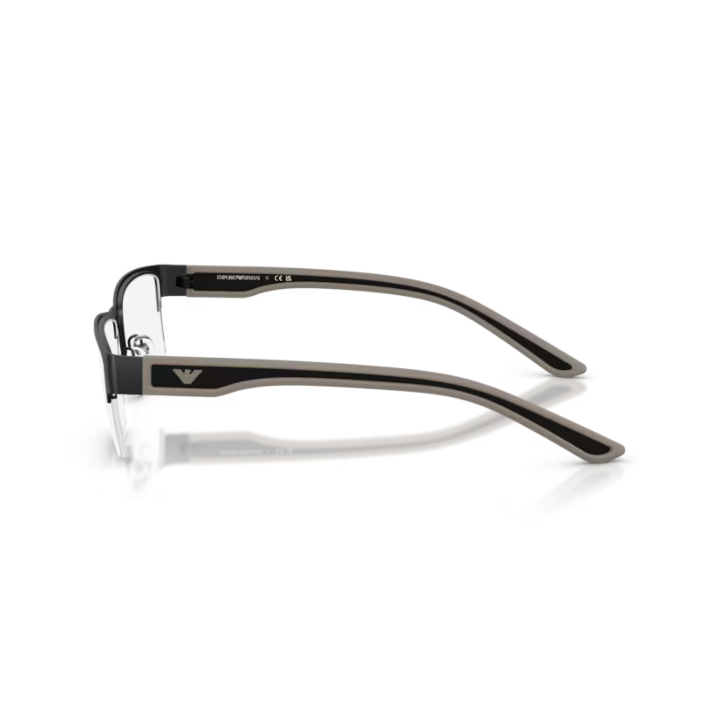 RubberMatteBlack3001 Emporio Armani EA1182 Supra men’s semi-rim rectangular metal eyeglass frame