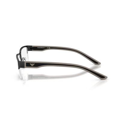 RubberMatteBlack3001 Emporio Armani EA1182 Supra men’s semi-rim rectangular metal eyeglass frame