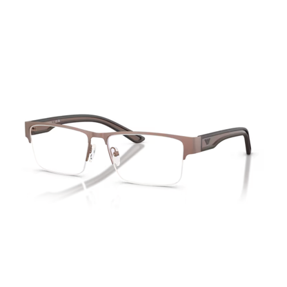 RubberBronze3006 Emporio Armani EA1182 Supra men’s semi-rim rectangular metal eyeglass frame
