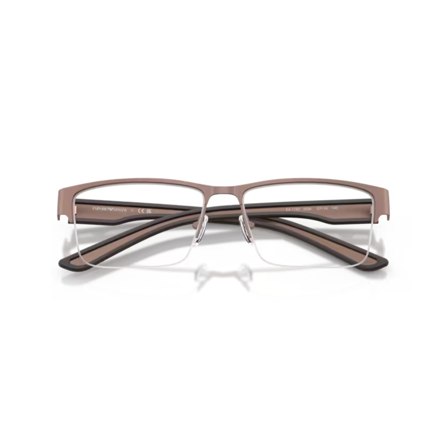 RubberBronze3006 Emporio Armani EA1182 Supra men’s semi-rim rectangular metal eyeglass frame