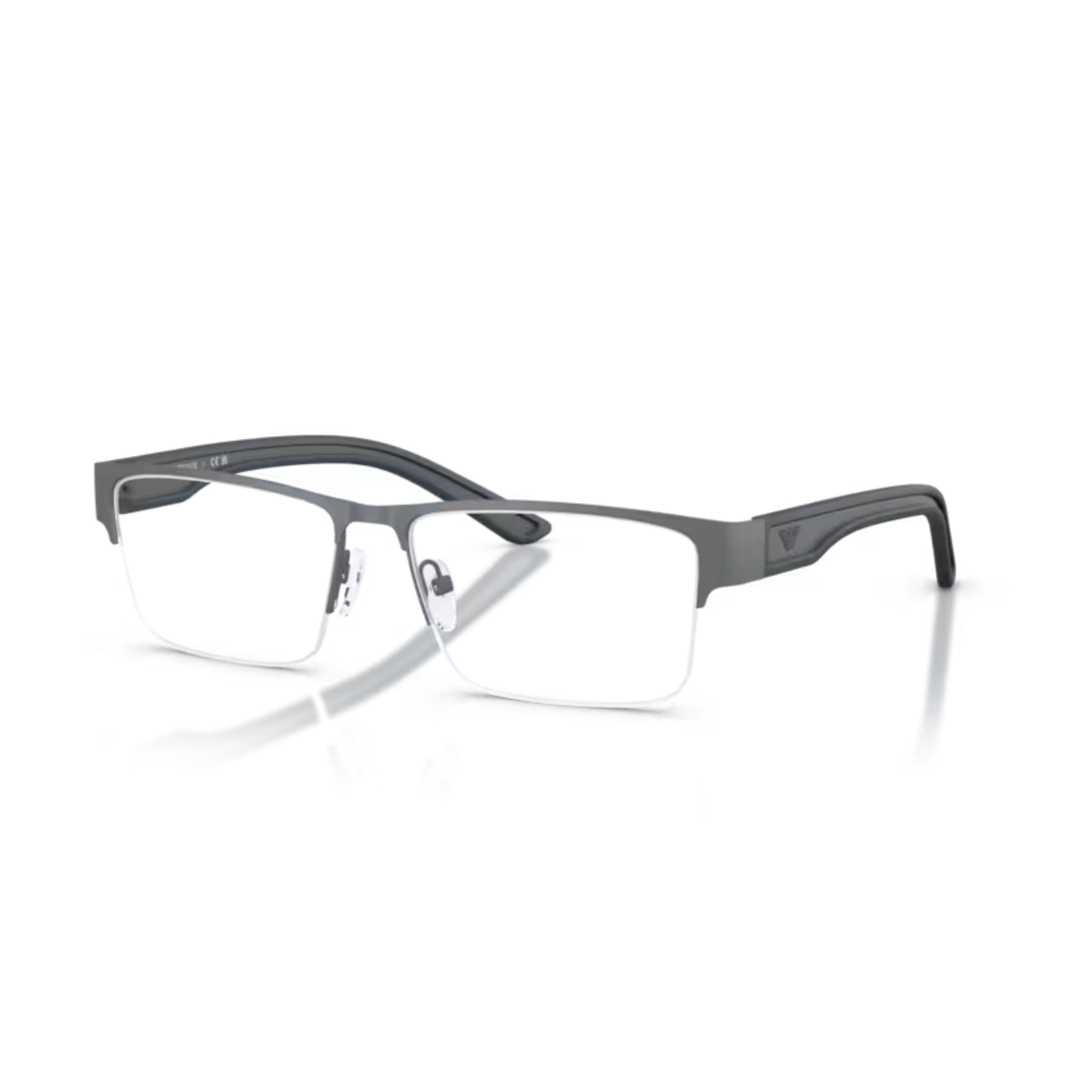 RubberGrey3010 Emporio Armani EA1182 Supra men’s semi-rim rectangular metal eyeglass frame
