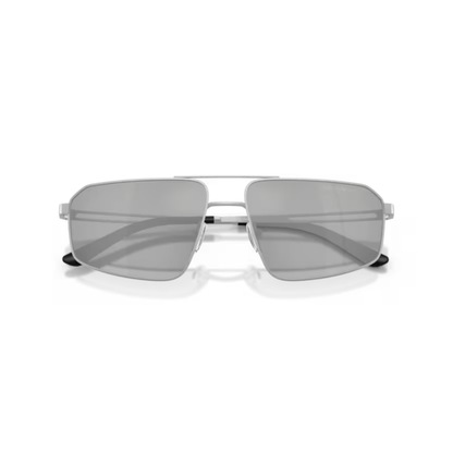 MatteSilver30458V Emporio Armani EA2173 unisex pilot sunglasses with metal frame