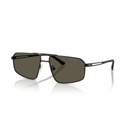 MatteBlack300187 Emporio Armani EA2173 unisex pilot sunglasses with metal frame