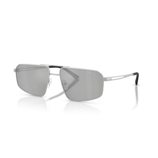 MatteSilver30458V Emporio Armani EA2173 unisex pilot sunglasses with metal frame