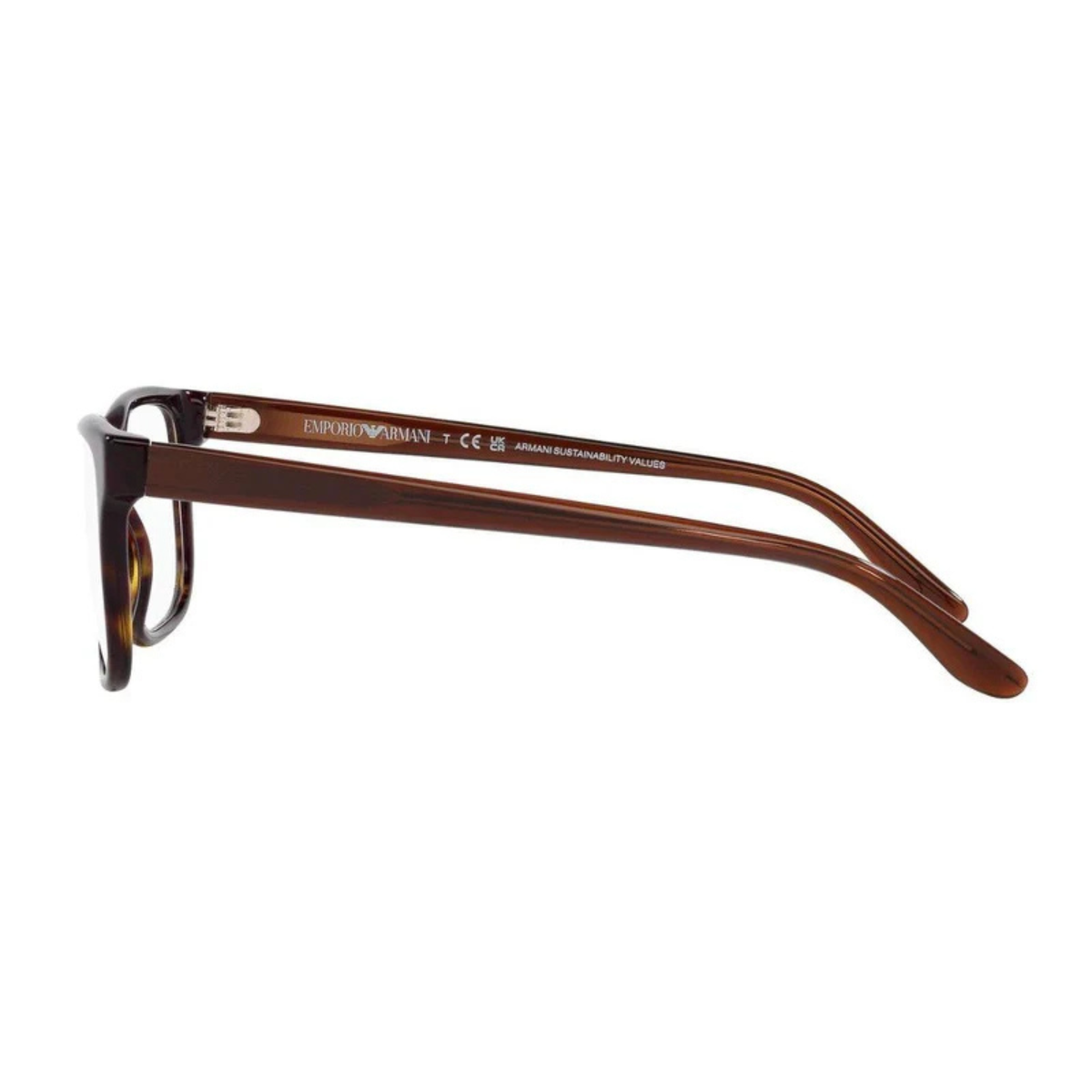 Emporio Armani EA3218 5879 mens acetate rectangle full rim frame three quarter view