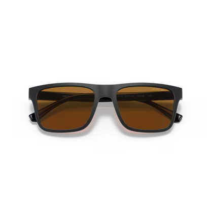 Black/50171W Emporio Armani EA4115 clip-on rectangle sunglasses