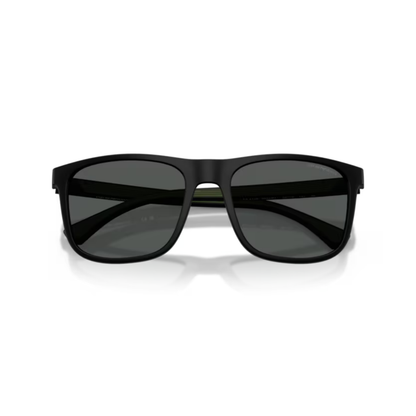 Emporio Armani EA4129 acetate square sunglasses with premium full-rim frame and UV-protective lenses.