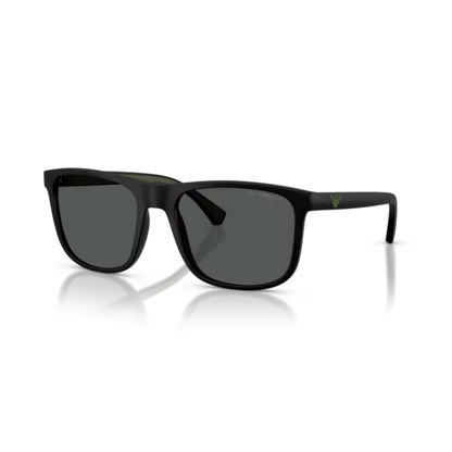Emporio Armani EA4129 acetate square sunglasses with premium full-rim frame and UV-protective lenses.